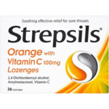 Strepsils Orange with Vitamin C, 36pcs