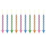 Bougies d'anniversaire Magic, mix, 6cm, 10pcs