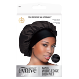 Evolve Satin Wide-Edge Black Bonnet