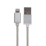 Maplin iPhone Lightning to USB-A Braided Cable Silver, 1m, 1pcs