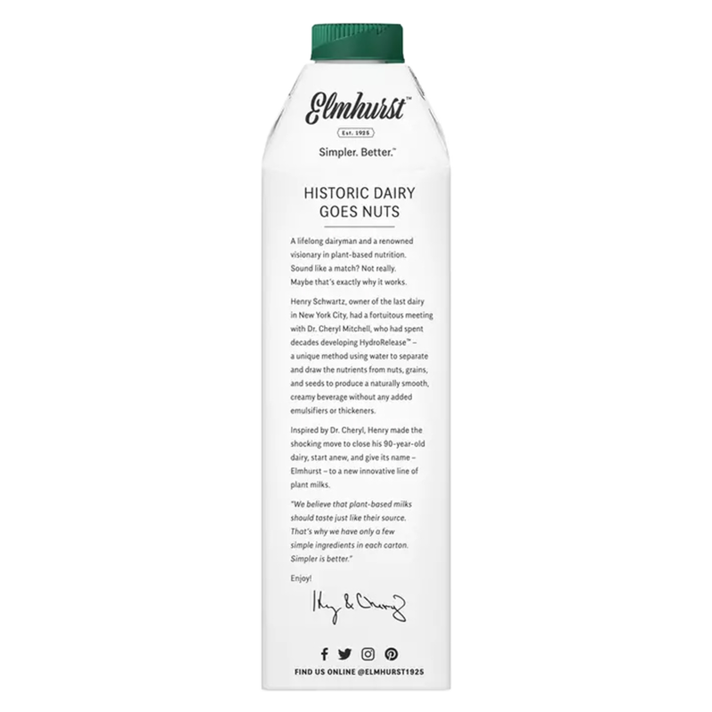 Elmhurst Unsweetened Almond Milk 32oz Drinks fast delivery by App or