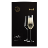 Layla Crystal Champagne Glasses 6.7oz 4pk