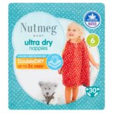 Nutmeg Ultra Dry Nappies Size 6, 30pcs