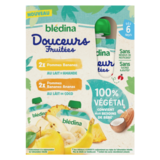 Blédina Gourdes Fruitées 100% végétal, 4 x 90g