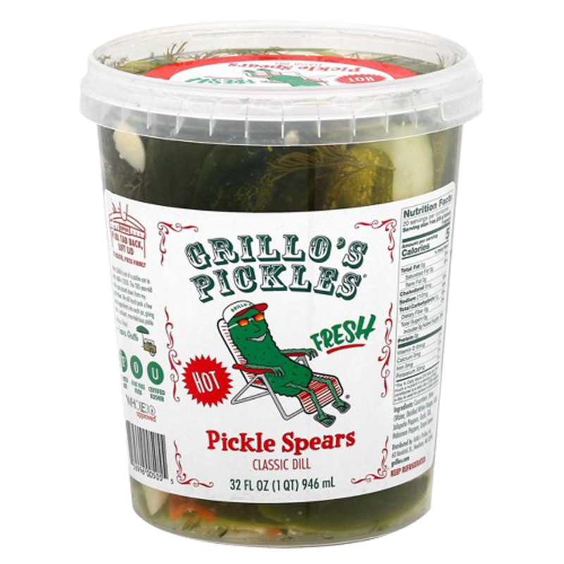 Grillo's Fresh Hot Italian Dill Pickle Spears 32oz