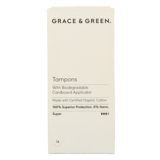 Grace & Green Organic cotton applicator tampon - super, 14pcs