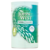 John West Tuna Chunks in Spring Water, 4 x 145g