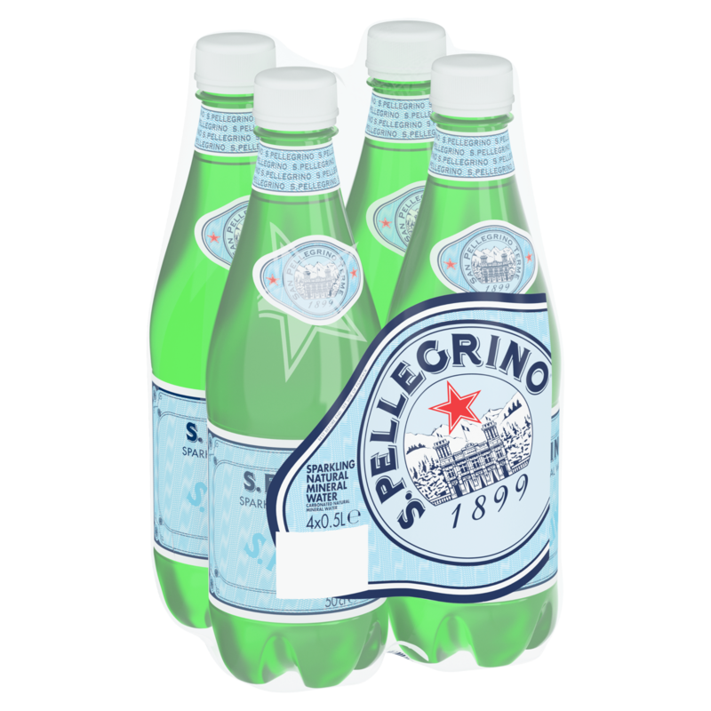 San Pellegrino Sparkling Water, 4 x 500ml Drinks fast delivery by App