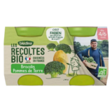 Blédina les recoltes bio brocolis pomme de terre des 4/6 mois, 2 x 130g