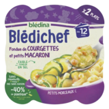 Blédina bledichef fondue de courgettes et macaroni des 12 mois, 2 x 230g