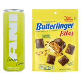 Butterfinger Bites Mini Unwrapped 8oz & Ani Energy Lemon Lime 12oz