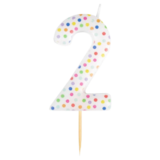 Number 2 Dots Candle , 1pcs