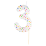 Number 3 Dots Candle , 1pcs