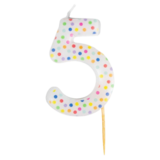 Number 5 Dots Candle , 1pcs