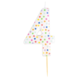 Number 4 Dots Candle , 1pcs
