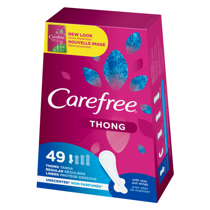 Carefree Thong Panty Liners, Unscented 49ct Health fast delivery by