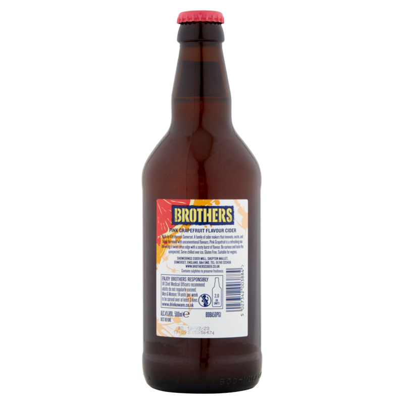 Brothers Pink Grapefruit English Cider, 500ml Alcohol fast delivery