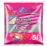 Wilkinson Sword Extra2 Beauty Women Disposable Razors, 5s
