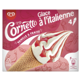 Cornetto Glace à l'italienne Vanille & Fraise, 4 x 140ml