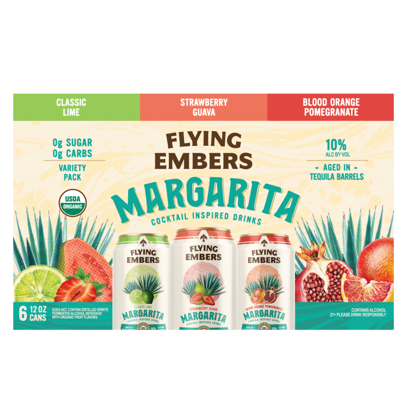 Flying Embers Organic Margarita Variety 6pk 12oz Can 10 ABV Alcohol