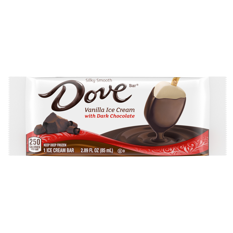 Dove Bar Vanilla Dark Chocolate Ice Cream Bar 2.8oz Ice Cream fast