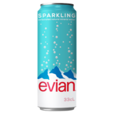 Evian Sparkling Natural Mineral Water Can, 330ml
