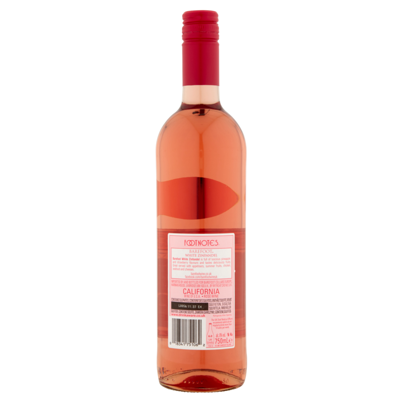 Barefoot White Zinfandel, 75cl Alcohol fast delivery by App or Online
