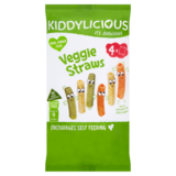 Kiddylicious Veggie Straws Baby Snack 9 Months+ Multipack, 4 x 12g