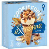 Extrême Cookie Cône Vanille, 4 x 71g