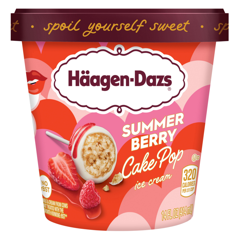 Haagen-Dazs Summer Berries & Cream Waffle Ice Cream 14oz ...