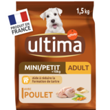 Croquettes pour Chien Poulet Riz Adulte Mini Ultima 1,5kg