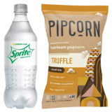 Sprite Zero 20oz Btl and Pipcorn Heirloom Popcorn Truffle 1oz