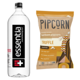 Essentia Water 1.5L Btl and Pipcorn Heirloom Popcorn Truffle 1oz