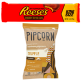 Reese's Peanut Butter Cups King Size 2.8oz and Pipcorn Heirloom Popcorn Truffle 1oz