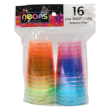Party Dimensions Neon Colored Plastic 2oz Shot Cups 16ct