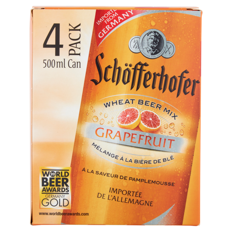 Schofferhofer Grapefruit Wheat Beer 4 x 500ml Alcohol fast delivery by App or Online