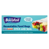 Bacofoil Stick & Seal Resealable Food Bags Small, 50s