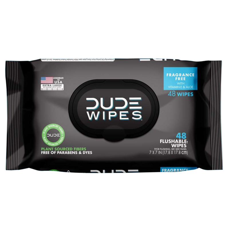 DUDE Wipes Flushable Wipes Dispenser FragranceFree with Vitamin E
