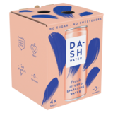 Dash Sparkling Peach Water, 4 x 330ml