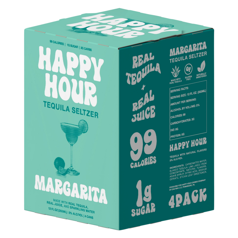 Happy Hour Tequila Margarita Seltzer 4pk 12oz Can 5.0 ABV Alcohol