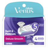 Gillette Venus Deluxe Smooth Swirl Razor Refill Cartridges 4ct