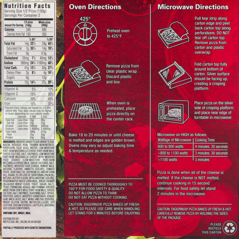 DiGiorno Frozen Traditional Crust Four Cheese Personal Pizza 6.5in 9.2oz
