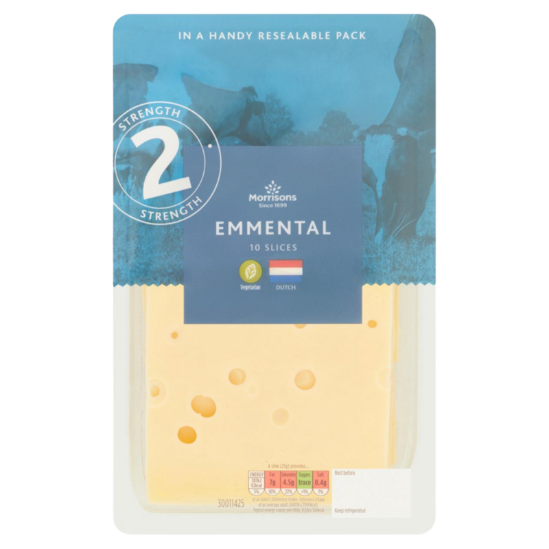 Morrisons Emmental Slices, 240g Eggs & Dairy fast delivery by App or
