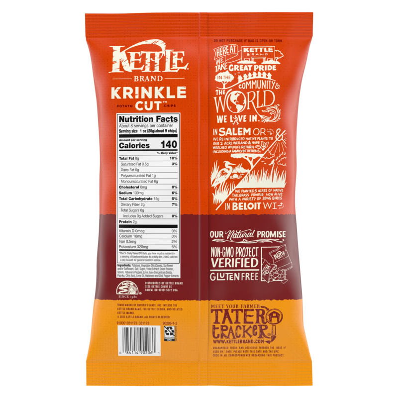 Kettle Brand Krinkle Cut Habanero Lime Chips 7.5oz Snacks fast