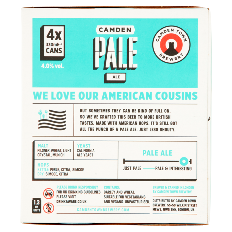 Camden Pale Ale, 4 x 330ml Alcohol fast delivery by App or Online