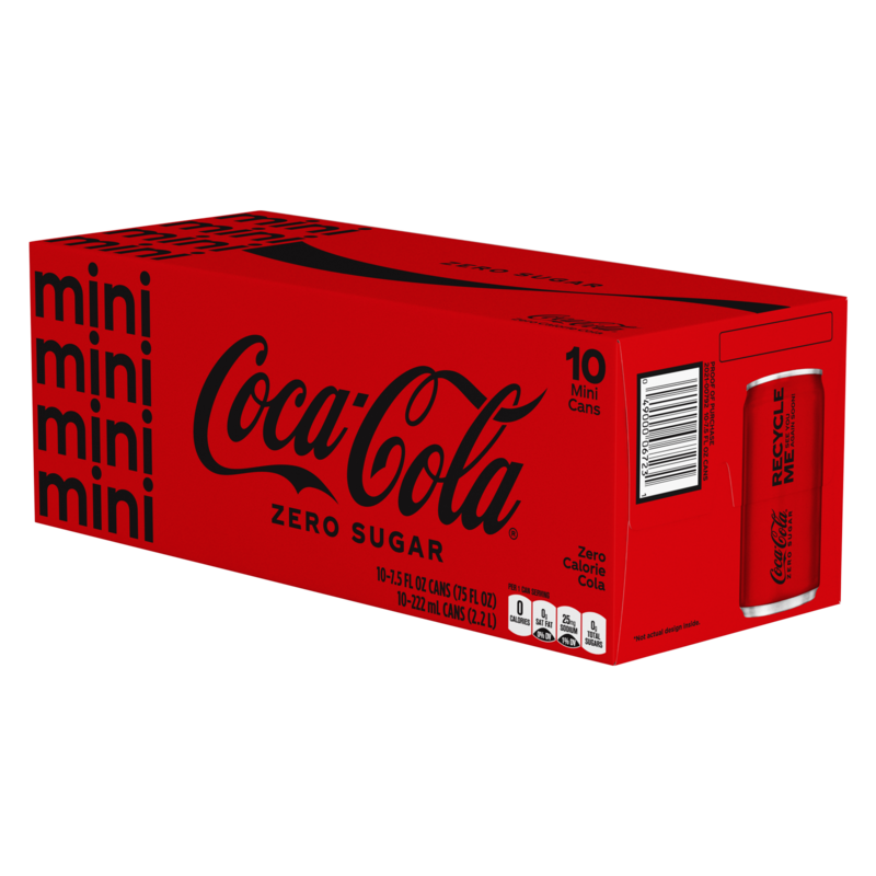 Coke Zero Mini Cans 6pk 7.5oz Can Drinks fast delivery by App or Online