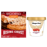 DiGiorno Frozen Original Rising Crust Four Cheese Pizza 12in & Haagen-Dazs Dairy Free Raspberry Sorbet