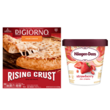 DiGiorno Frozen Original Rising Crust Four Cheese Pizza 12in & Haagen-Dazs Strawberry Ice Cream