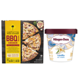 California Pizza Kitchen Frozen Thin Crust BBQ Recipe Chicken Pizza 11in & Haagen-Dazs Vanilla Ice Cream
