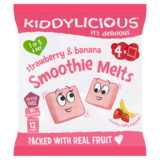 Kiddylicious Strawberry & Banana Smoothie Melts, 12m+, 4 x 6g